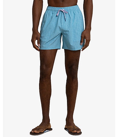 Southern Tide Painted Check 6#double; Inseam Swim Trunks