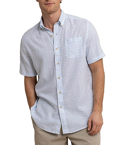 Southern Tide Palm And Breezy Short Sleeve Woven Shirt