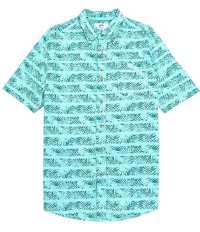 Southern Tide Palmy Stripe Short Sleeve Woven Shirt