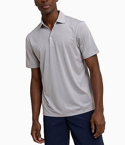 Southern Tide Performance Stretch Driver Baywoods Stripe Short Sleeve Polo Shirt