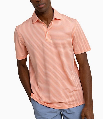 Southern Tide Performance Stretch Driver Baywoods Stripe Short Sleeve Polo Shirt