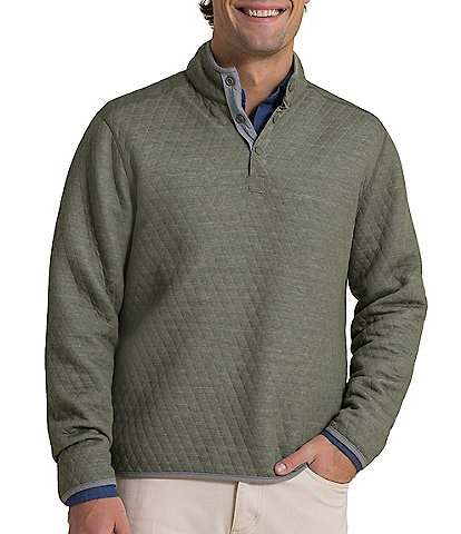 Southern Tide Quilted Heather Reversible Quarter Snap Pullover