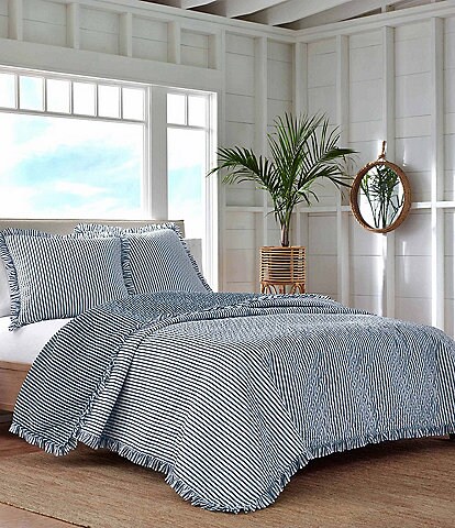 Southern Tide South Shore Blue Striped Reversible Quilt