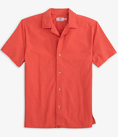Southern Tide Sun Washed Seersucker Short Sleeve Woven Camp Shirt