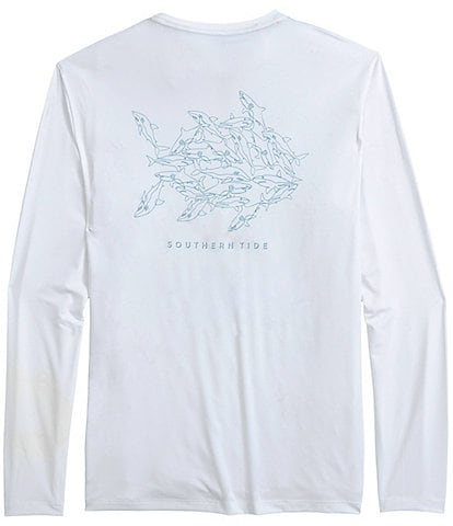 Southern Tide Swarming Sharks Performance Stretch Long Sleeve T-Shirt