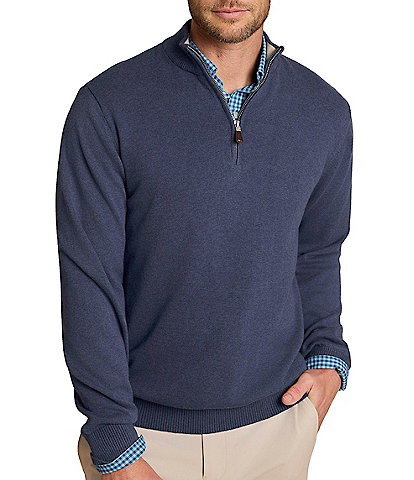Southern Tide Whitehaven Heather Quarter-Zip Long Sleeve Knit Sweater