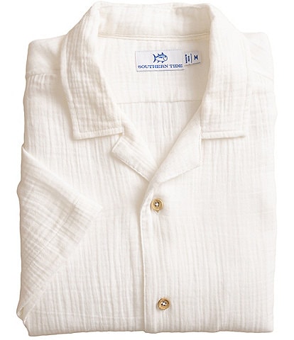 Southern Tide Windrift Double-Cloth Short Sleeve Woven Camp Shirt