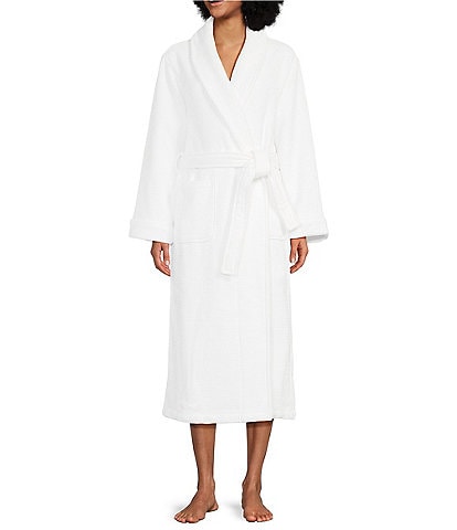 Spa Essentials By Sleep Sense Long Cozy Lined Waffle Terry Wrap Robe