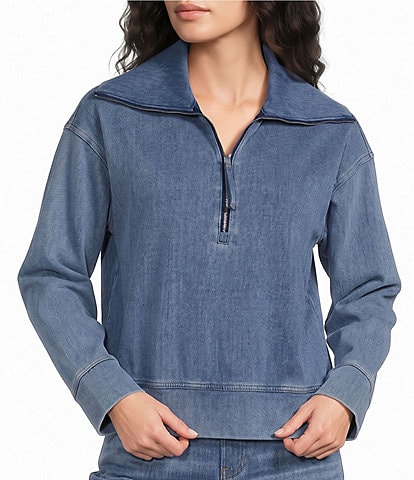 Spanx Cotton Blend Half Zip Jacket
