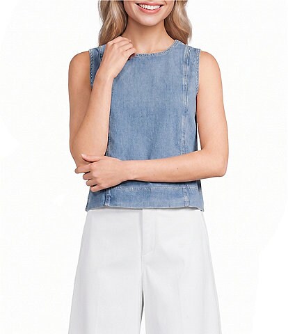 SPANX Crew Neck Sleeveless Woven Top