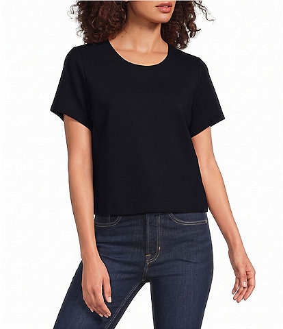 Spanx Jersey Knit Crew Neck Cropped Top