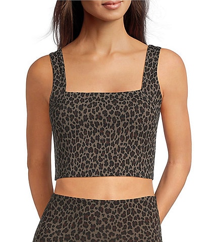 Spanx SPANXshape™ Coordinating Leopard Square Neckline Shelf Tank