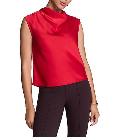 Spanx Woven Sleeveless Drape Neckline Top