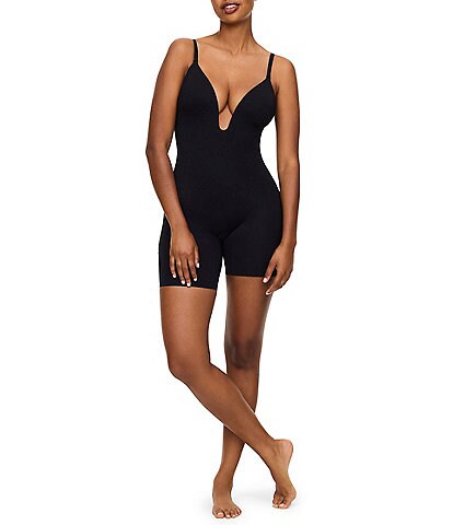 SPANXshape® Plus Suit Your Fancy Plunge Low-Back Mid-Thigh Bodysuit