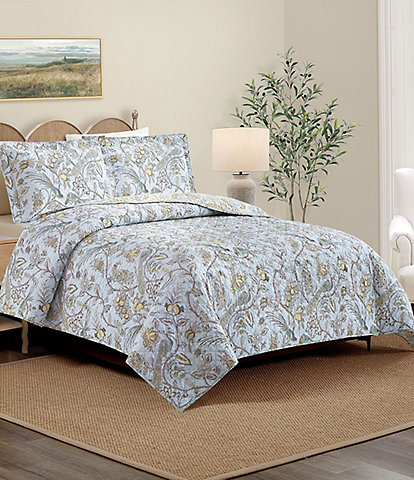 Spartina 449 Sugar Mill Peacock Cotton Reversible Mini Quilt Set