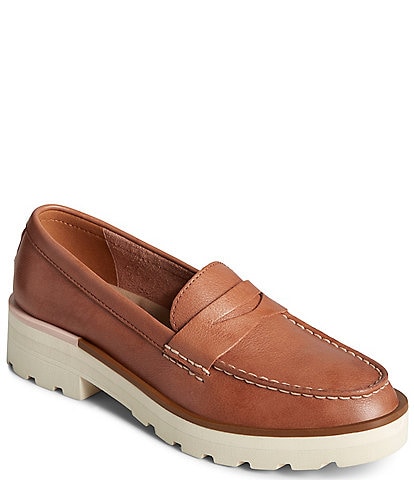 Sperry Chunky Sole Leather Penny Loafers