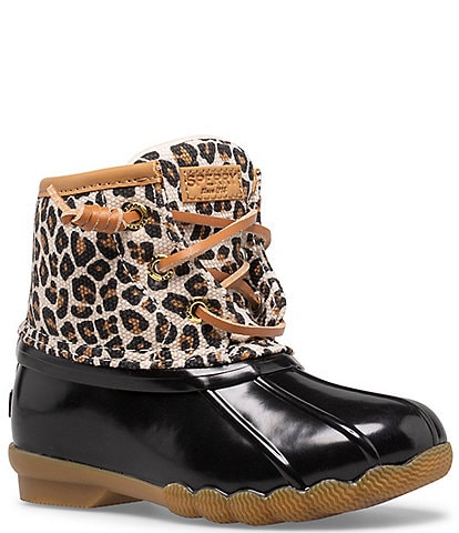 Sperry Girls' Saltwater Water Resistant Animal Print Boots (Infant)