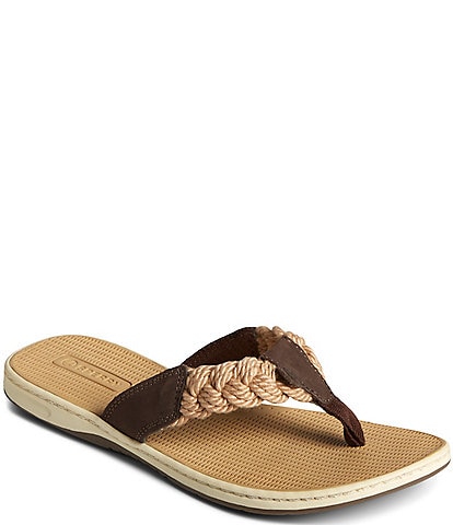 Sperry Parrotfish Braid Leather Thong Sandals