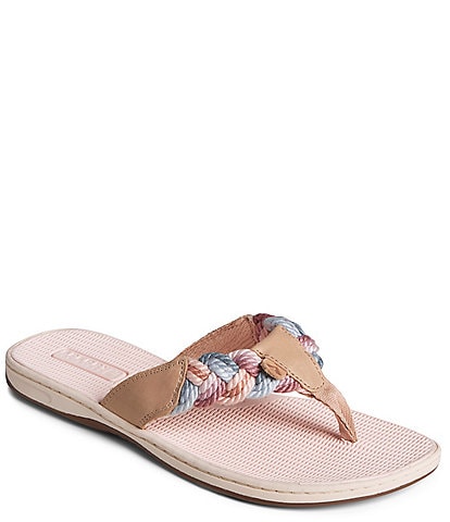Sperry Parrotfish Rainbow Braid Leather Thong Sandals
