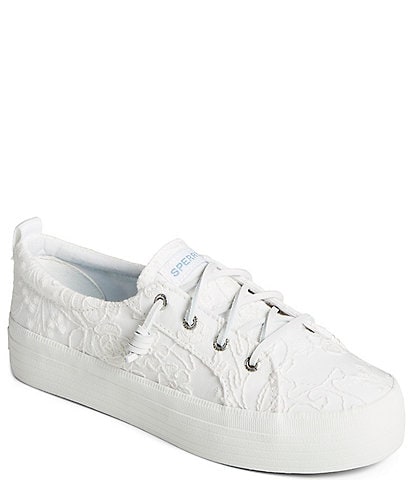 Sperry Seacycled Crest Vibe Embroidered Flower Platform Sneakers