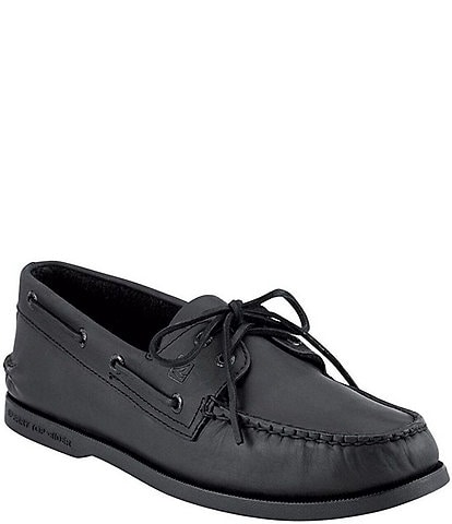 Black Men's Extra Wide Width Boat Shoes 