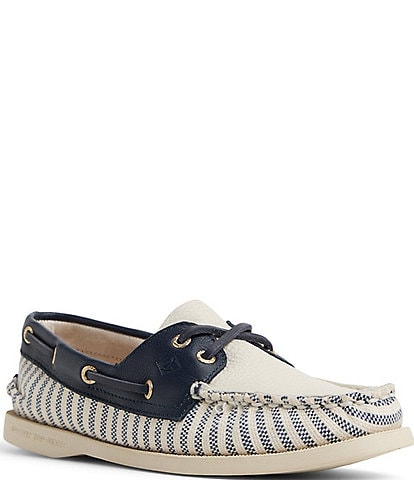 Sperry Women's Authentic Original Woven Stripe 2-Eye Boat Shoes