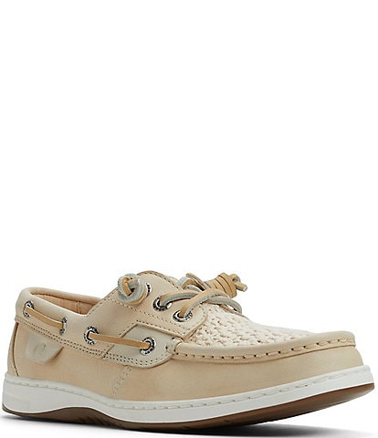 Sperry Women's Rosefish 3-Eye Leather Macrame Boat Shoes