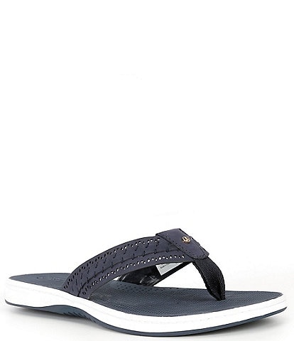 Sperry Women's Seafish 3 Perforated Nubuck Flip Flops
