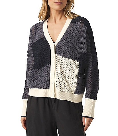 Splendid Addy Knit V-Neck Long Sleeve Button Front Cardigan