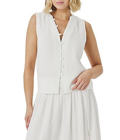 Splendid Adele Gauze V-Neck Sleeveless Top