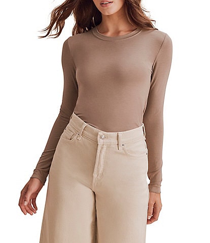 Splendid Bamboo Crew Neck Long Sleeve Tee Shirt