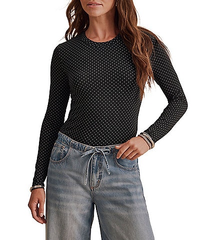 Splendid Bamboo Long Sleeve Polka Dot Tee