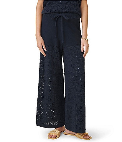 Splendid Beckham Crochet Drawstring Relaxed Wide Leg Pants