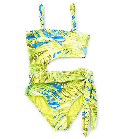 Splendid Big Girls 7-16 Euphoria Tropical Printed Belted Bandeau One-Piece Swimsuit