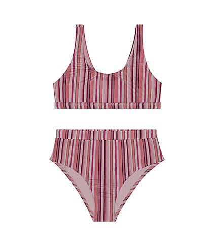 Splendid Big Girls 7-16 Lurex Stripe Two-Piece Swimsuit