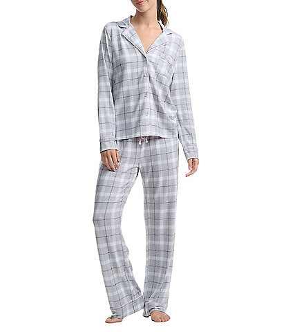 Splendid Plush Heart Print Long Sleeve Hoodie & Jogger Pajama Set