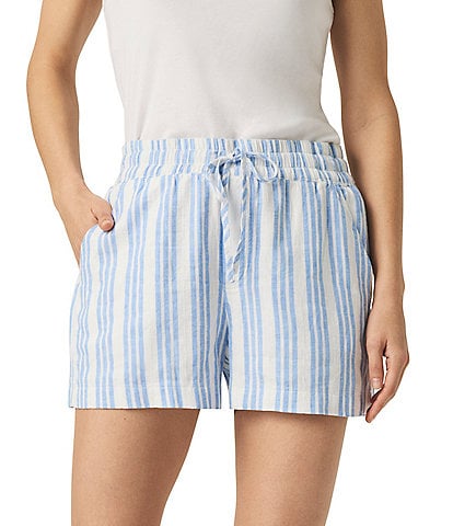 Splendid Christy Gauze Striped High Waisted Boxer Shorts