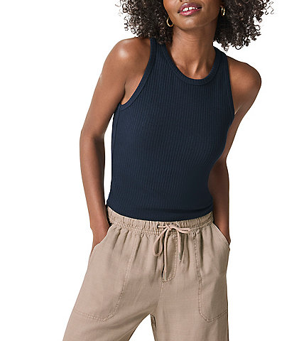 Splendid Eco Supersoft Ribbed Knit Scoop Neck Sleeveless Tank Top