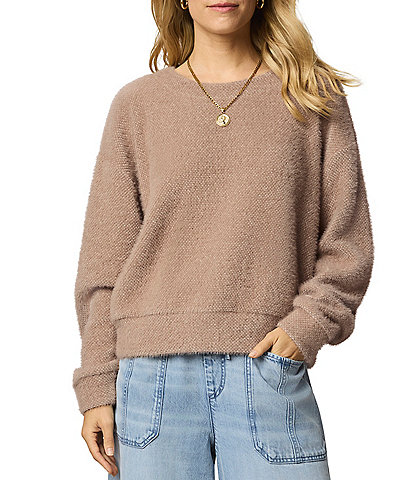 Splendid Fallon Fuzzy Knit Crew Neck Long Sleeve Top