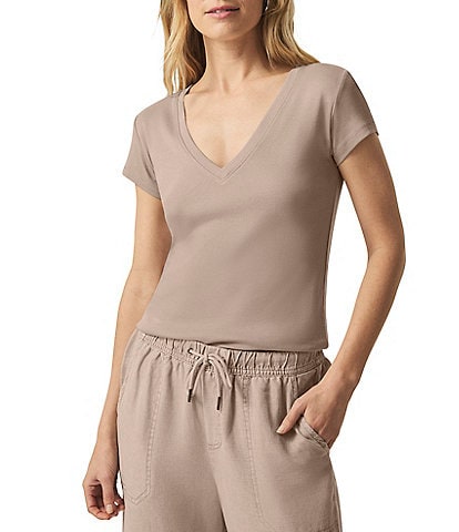 Splendid Faye V-Neck Short Sleeve T-Shirt