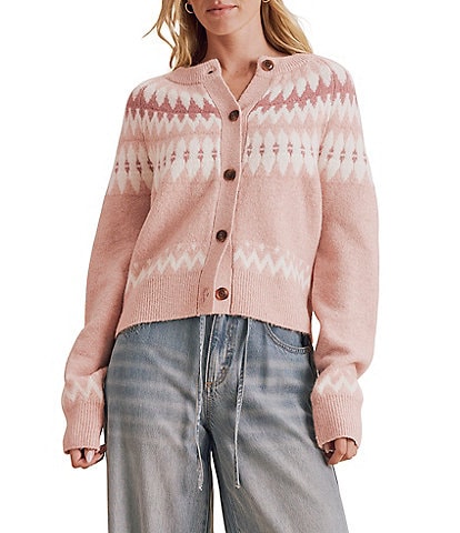 Splendid Fina Fair Isle Button Front Cardigan