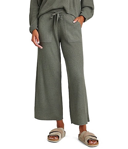 Splendid Geneva Rib Pant Wide Leg Crop Elastic Waistband Pant