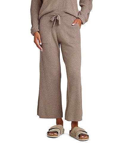 Splendid Geneva Rib Pant Wide Leg Crop Elastic Waistband Pant