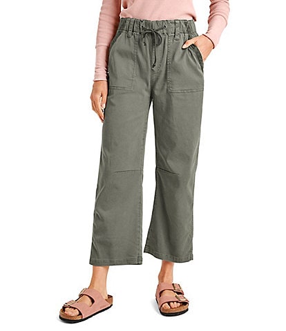 Splendid Gianna Pant Mid Rise Wide Leg Cropped Elastic Pants