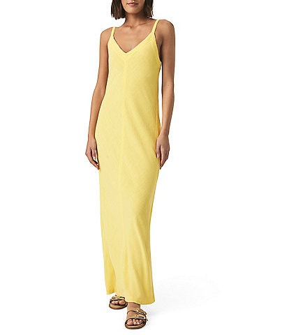 Splendid Gisele Knit V-Neck Sleeveless A-Line Maxi Dress