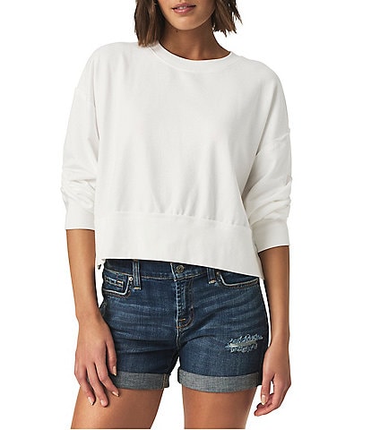 Splendid Hayden Knit Off-The-Shoulder Long Sleeve Sweatshirt