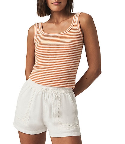 Splendid Lina Ribbed Knit Stripe Scoop Neck Sleeveless Tank Top