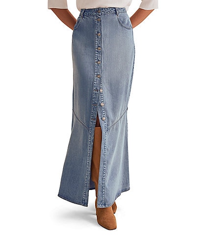 Splendid Lounge Denim Maxi Skirt