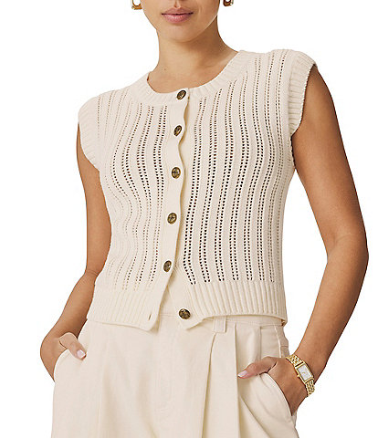 Splendid Luca Knit Button Front Vest