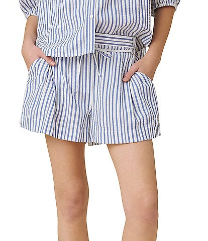 Splendid Madelyn Stripe Mid-Rise Elastic Back Coordinating Lounge Shorts